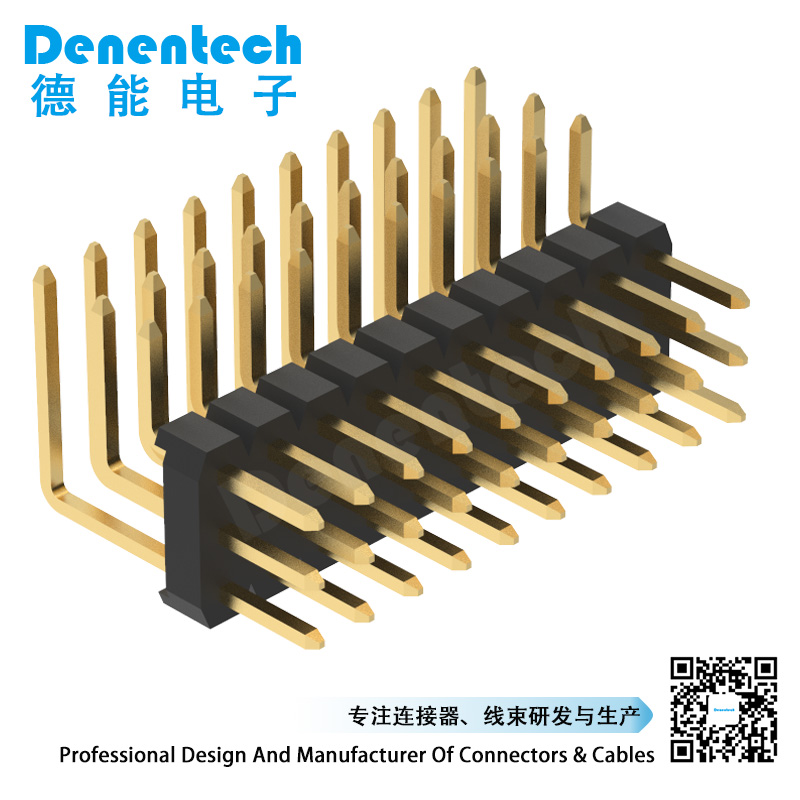 Denentech2.0mm pin header triple row right angle pin header pcb 90° female